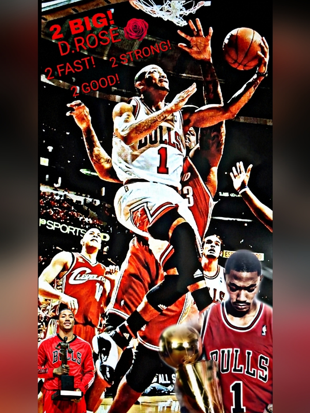 NEW! DERRICK ROSE CHICAGO BULLS OLD SCHOOL 8.5x11 ULTRA GLOSSY ART POSTERS